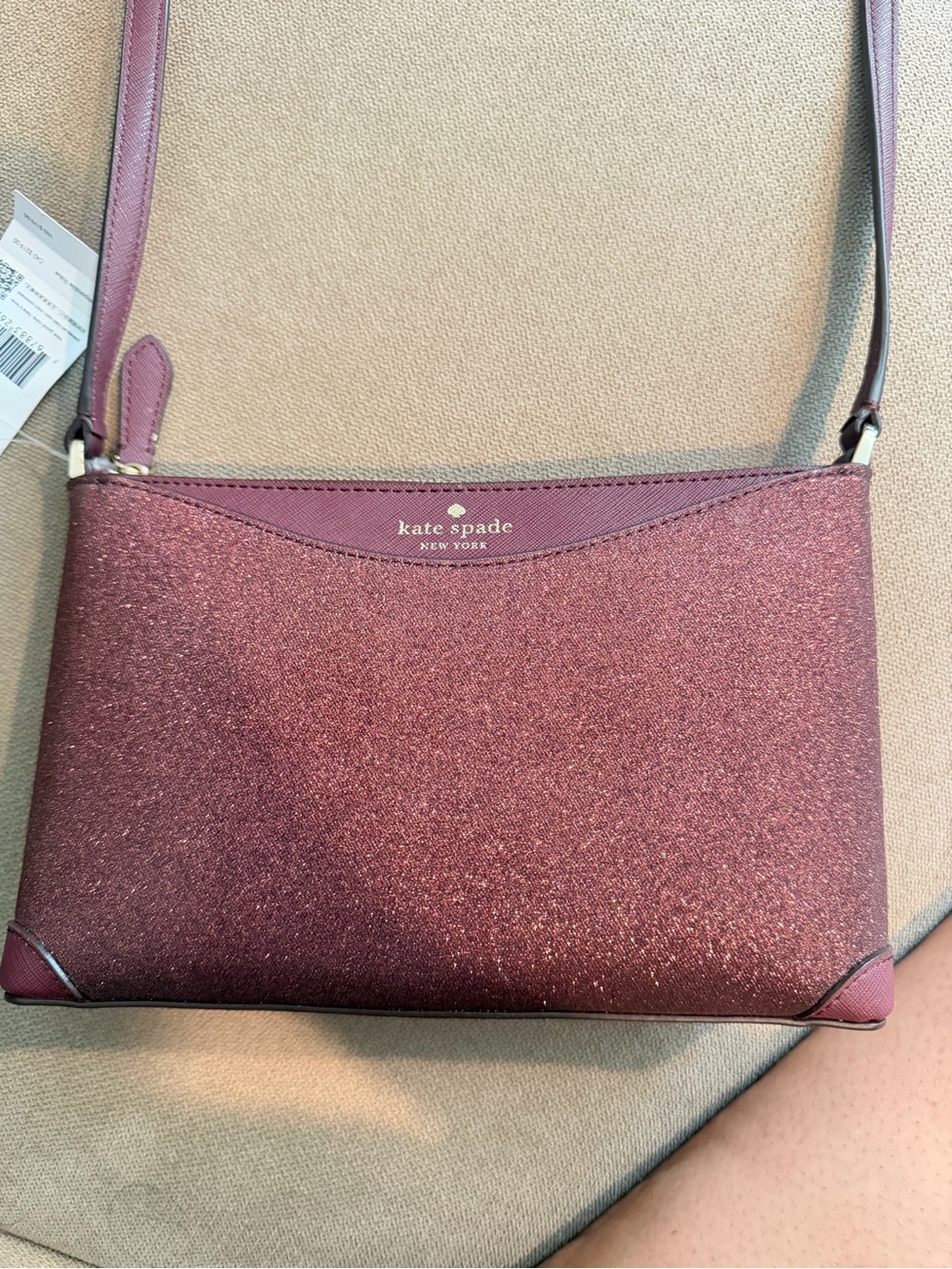 kate spade Glitter Crossbody Bag in Wine
